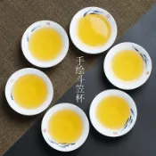 協貿國際日用品生活6館 唐豐陶瓷品茗杯家用手繪斗笠杯簡約功夫小茶杯6只禮盒裝小號茶盞