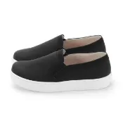 【FUFA Shoes 富發牌】日系素色便鞋-黑 FR31(工作鞋/懶人鞋/平底鞋)