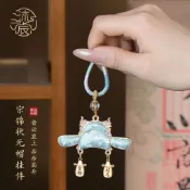 🔥熱賣ᴴᴼᵀ🔥古風新中式包掛車掛鑰匙扣狀元帽流蘇掛件宋錦非遺官帽掛飾國風