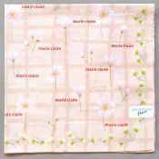 Marie Claire 復古手帕 印花雛菊 18 x 17.5 英吋