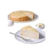 【開元食品】法式千層派蛋糕x2｜8吋卡士達｜贈法芙娜61％巧克力棒｜甜點｜鮮奶油｜10切(840g/盒)