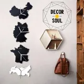 DS北歐家飾§ loft工業風 世界地圖剪影掛鐘 時鐘壓克力現代簡約鄉村風設計時尚創意環遊世界 風格個性旅行意義GMT