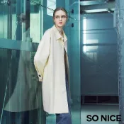 SO NICE【特惠】襯衫領寬鬆版天絲中長風衣外套｜都會時尚女裝 【58445003】