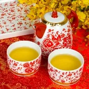 雙喜鎏金茶具組