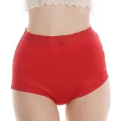【Chlansilk 闕蘭絹】天然純淨42針100%蠶絲高腰內褲(紅)