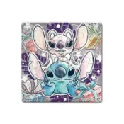 【墊腳石】迪士尼Disney 史迪奇Stitch 星際寶貝 透明方形拼圖磁鐵(16片)