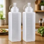 加厚大容量醬料擠壓瓶2入(1000ml 麵糊 分液器 番茄醬 沙拉醬 擠壓瓶 醬料瓶 廚房 收納瓶)