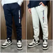 美國百分百【全新真品】Tommy Hilfiger 長褲 棉質 運動褲 TH 長棉褲 logo 深藍/灰色 CP15
