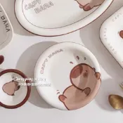 卡皮巴拉 盤子 陶瓷盤 陶瓷碗 陶瓷 花邊盤子 造型盤子 水果碗 沙拉碗 沙拉盤 花邊碗 魚盤 菜盤 陶瓷盤子 陶瓷盆