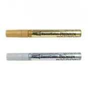 萬事捷 2.0mm 斜頭油漆筆 亮金色、亮銀色 12支/盒 350-S