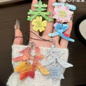 🔥臺灣出貨🔥新款四季春夏秋冬文字掛件亞克力創意鑰匙扣幸運情侶小禮物吊飾品
