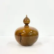 (店+)【御古齋】肖楠 聚寶盆 閃花 帶財眼 天然紋路 原木清香 開運招財 財源廣進 招財納福 開運擺件 0225