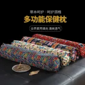 協貿國際日用品生活7館 頸椎枕頭修復頸椎睡覺專用蕎麥枕芯圓柱圓形老粗布枕硬枕頭護頸枕