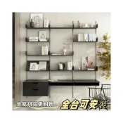 (店+)可客製 可到府安裝 中古書架 墻上軌道置物架 黑色多層掛墻簡約壁掛金屬隔闆陳列架 裝飾層架 陳列架 公仔架 可調節書架
