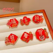 [EZY]48出貨 胸針 別針 飾品 新年胸針春節紅色喜慶 龍年 徽章金屬 配飾發財 暴富 龍年扣針 飾品女