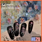 24H🚚🚚新年喜慶爆款璀璨炫彩貓眼煙花煙火美甲貼紙防水浮雕貝殼光指甲貼🌟可開票🌟YYAJ