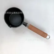 喜挖2店 【此商品為2入組】新潑油小鍋鑄鐵熱油燒油神器迷你醬汁鍋防燙專用小油鍋小奶鍋DIY