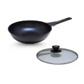 【Berndes 寶迪】New Noblesse製輕量深炒鍋30cm含蓋贈WMF菜刀