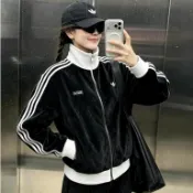 adidas originals 春秋薄款 夾克經典款 黑色 風衣 棒球服 寬鬆 運動外套 男女同款