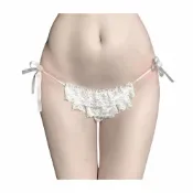 (店+)【Enjoy Love】雙側綁帶蕾絲漸層波浪透視花朵美臀褲｜性感三角褲 情趣內褲 女內褲