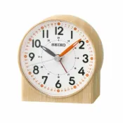 大高雄鐘錶城 seiko SK037 精工鐘 (QHE168Y) 夜光效果滑動秒針圓形小鬧鐘(米色)/8.2*7.8*4.3 cm｜樂天領券現折★全館特惠中★指定刷卡回饋10%