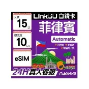【LINKGO】白鑽卡 菲律賓 eSIM卡 15天上網卡 總流量10GB 高速流量(菲律賓網卡 宿霧 巴拉望 馬尼拉)