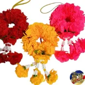 🇹🇭皇家佛具✨泰國花 花環 萬壽菊 黃色花圈 許願還願花  吊掛花圈 佛桌擺設 佈置花圈 泰國風格 皇家泰國宗教用品