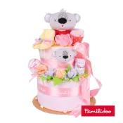 【松果購物】【Familidoo 法米多】考拉三層尿布蛋糕(粉色) 新生兒禮盒 彌月禮盒 滿月送禮