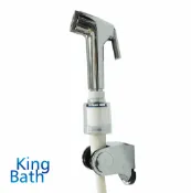春佰億時尚生活館 KINGBATH花灑王衛浴馬桶屁屁沖洗器(花灑噴頭+PP棉除氯過濾器+水管+可調掛座+三通轉接頭)5件式1組 過濾水沖洗屁屁機 清洗馬桶