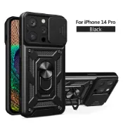 軍規防摔手機殼 蘋果隱形支架 磁吸推拉窗保護殼 iPhone 11 12 13 14 Pro Max XS i8Plus