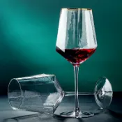全球選品1館 生活百貨 紅酒杯套裝家用白葡萄酒高腳杯高顏值金邊水晶香檳杯子輕奢
