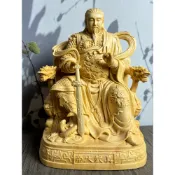 檜木雕真武大帝神像擺件玄天上帝佑聖真君客廳裝飾玄武祖師工藝品玄天上帝真武大帝名尚優旗艦店