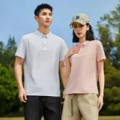  (店+)Polo衫女夏天寬版立領休閒女生大尺碼高爾夫球衫短袖t恤涼感衣吸濕排汗衣運動上衣登山商務冰絲寬鬆工作透氣女款polo衫羽球衣女裝