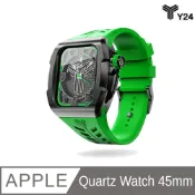 Y24 Quartz Watch 45mm 石英錶芯手錶 (錶芯+錶帶+錶殼) 綠/黑 QWC-45-BK-GR
