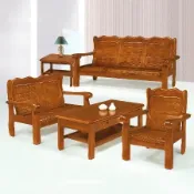 MUNA 家居 766型柚木色實木組椅/全組/1+2+3+大小茶几(沙發 實木沙發 整組沙發)