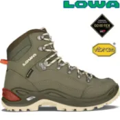 台北山水戶外用品專門店 特價優惠 Lowa Renegade GTX Mid 女款 中筒防水健行鞋/登山鞋 LW320945 9629 灰綠/柑橙