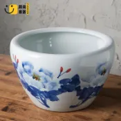 免運 特惠/附發票 魚缸 盆 水缸 青花手繪陶瓷景德鎮工藝裝飾瓷養魚缸睡蓮荷花盆烏龜缸鎮宅風水盆工廠直銷 店長推薦 售後保障 全館折扣 5s722