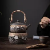 【桃園出貨】煮茶爐 茶壺 陶瓷茶壺 泡茶壺陶瓷 陶瓷燒水壺 茶具 功夫茶具 蠟燭爐 陶瓷爐 鶯歌茶壺 煮茶壺 泡茶器具 