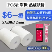 【新光紙業】無管芯 熱感紙 57x38x12 特價1捲6元 57*38*12 熊貓紙 SUNMI機 感熱紙 熱感紙