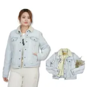 (店+)【LEVIS】出清 Levis 牛仔厚外套 淺藍 女版 鋪毛牛仔外套 長袖 外套  舖綿 無帽 丹寧 搖粒絨 男女皆可 @7932