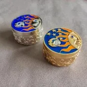 日月星辰金屬盒歐式復古金骰子收納盒銀 現貨