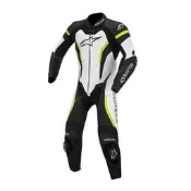 新莊【騎士瘋】Alpinestars GP Pro 一件式 連身皮衣 防摔衣【黑白黃】