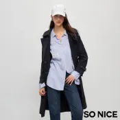 SO NICE【特惠】率性翻領顯瘦不易皺風衣長版外套｜都會時尚女裝 【52445003】
