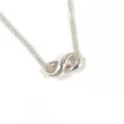 【日本直送．二手美品】蒂芙尼 TIFFANY&Co. Infinity (無限符號) 項鍊．銀 925．古董珠寶．已重新拋光