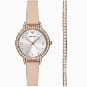 EMPORIO ARMANI 亞曼尼 Cleo 環鑽女錶 手錶手環禮盒組 32mm AR80069SET