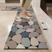 可客製 鵝卵石 廚房地墊 吸水地墊 脚踏墊 矽藻土地墊 長條脚墊 吸水吸油 防滑 耐髒 軟式硅藻土地墊 止滑墊 速幹