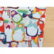 【銅板布料】現貨｜全棉布｜聖誕動物俄羅斯娃娃印花｜幅寬110cm｜童裝/拼布/袋包/家飾/手作DIY