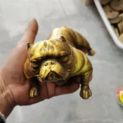 免運#收藏銅旺財狗擺件裝飾品沙皮狗斗牛犬家居裝飾擺設