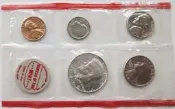 免運 【滿300出貨】含肯尼迪銀幣1968年 美國5枚套幣1-5-10-25-50分造幣廠紀念章塑封