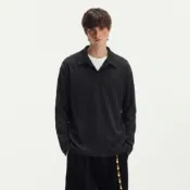 (店+)長袖polo衫男防寒運動休閒保暖透氣男生修身大尺碼高爾夫球衫工作衫打底衫長袖上衣寬鬆男款春秋天爸爸中年翻領商務男士內搭長版長袖t恤男裝polo衫發熱衣